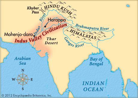 Ancient Indus Valley map